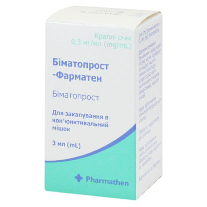 Світлина Біматопрост-Фарматен краплі очні 0.3 мг/мл 3 мл